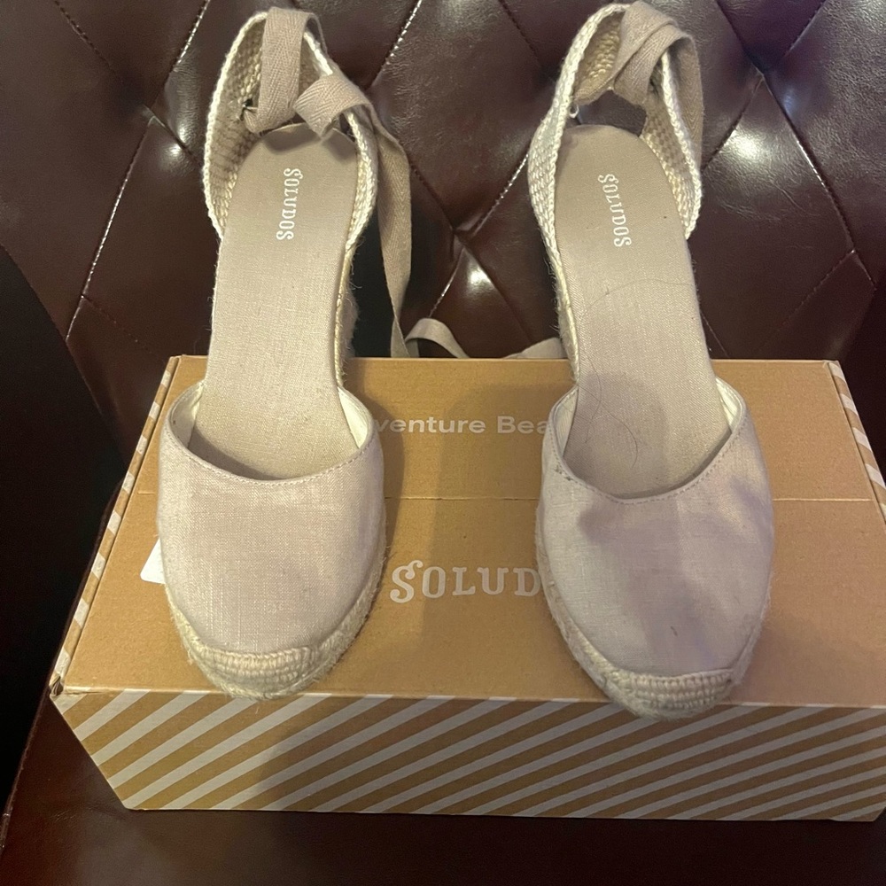 Sand tone wedge sandals